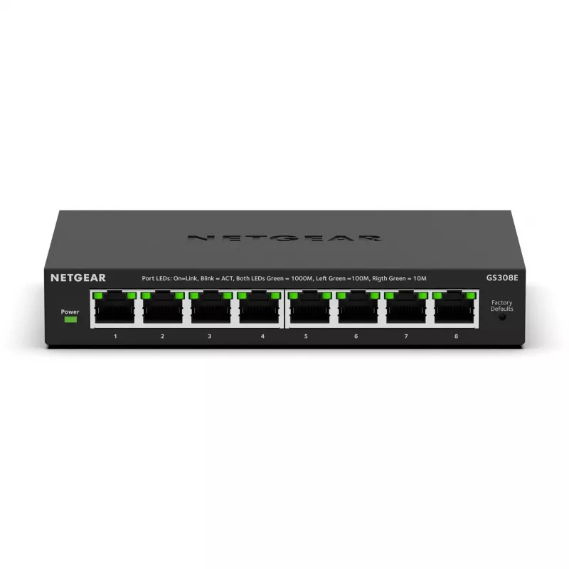 NETGEAR GS308E hallatav L2/L3 Gigabit Ethernet (10/100/1000) must