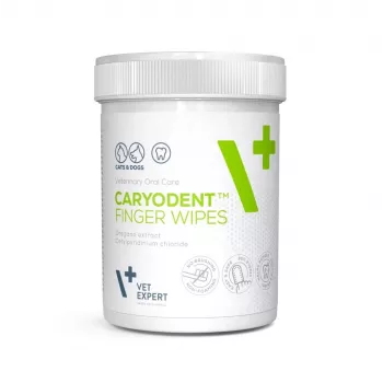 VETEXPERT Caryodent Finger Wipes, hambapuhastuslapid koertele ja kassidele, 50 tk