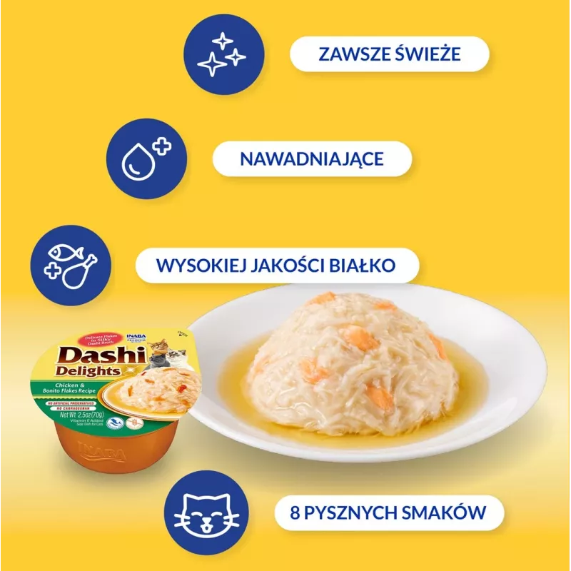 INABA Dashi Delights kana bonitohelvestega puljongis - kassimaiused - 70g