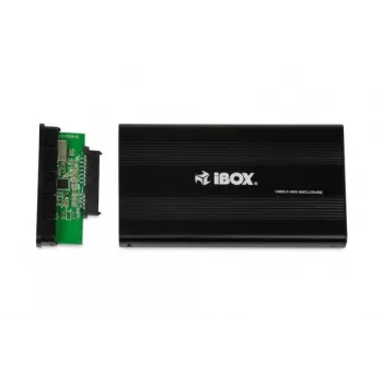 HDD-korpus IBOX HD-02 Must 2,5-tollistele SATA-ketastele, USB 3.2 Gen 1 (tüüp A), üks sahtel, metallist