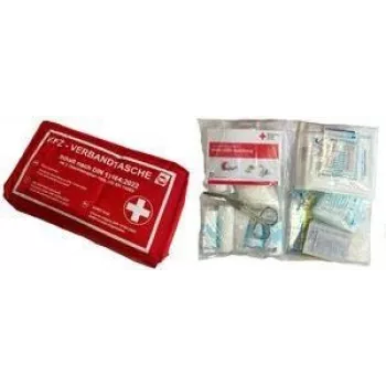 Esmaabikomplekt IWH KFZ-Verbandtasche mudel 023511, sisu vastavalt DIN 13164-le, punane
