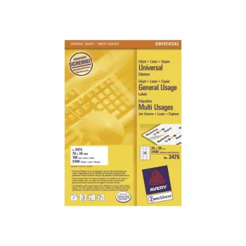 Avery mitmeotstarbelised sildid Laser Koopiamasin Tindiprinter 24 lehe kohta 70x36 mm
