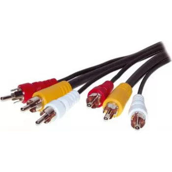 Videokaabel ShiverPeaks 90024-10.0 — 10,0 m, 3 RCA analoogpistikut