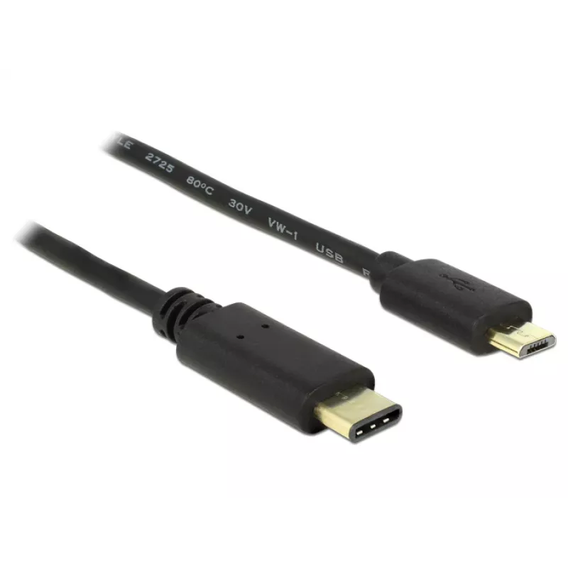 USB-kaabel DeLOCK 2m USB2.0-C USB2.0 Micro-B must