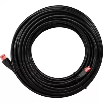 Goobay CAT 6 välikattega patch-kaabel, U/UTP, must, 10 m - vaskmaterjal, PE väliskest (55432)