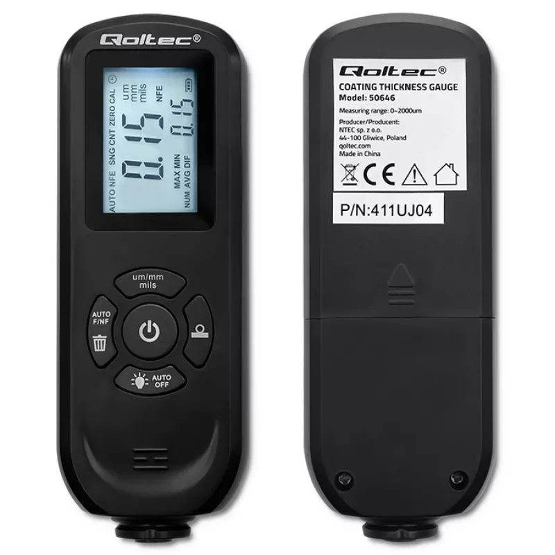 Kattekihi paksuse mõõtur QOLTEC 50646 LCD 0–2000 µm