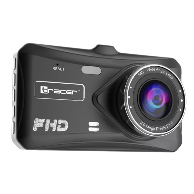 Dashcam TRACER 4TS Full HD kahe kanaliga pardakaamera, 2 MP põhi-, 0,4 MP salongi-, 140°/60° vaatenurgad, 4-tolline IPS-ekraan, 150 mAh aku, alumiiniumist korpus, parkimisabi