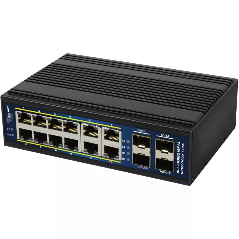 Hallatav lüliti ALLNET ALL-SGI8016PM L2+/L3 12x Gigabit Ethernet PoE