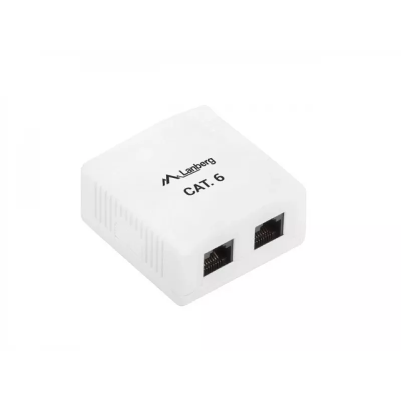 LANBERG Outlet Box RJ-45 Cat6 OU6-0002-W valge, 2 pesa, 30×54×57 mm