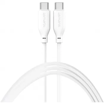 4smarts USB-C / USB-C silikoonkaabel High Flex 60W 1,5m valge