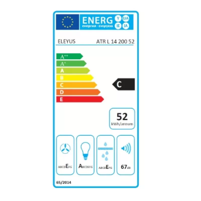 ELEYUS HOOD ATR L 14 200 52 BL sisseehitatav must 52 cm 424 m³/h