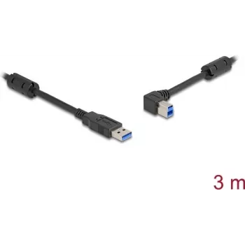 DeLOCK USB-kaabel A-tüüpi isane - B-tüüpi isane, 90° vasakule nurga all, 3 m