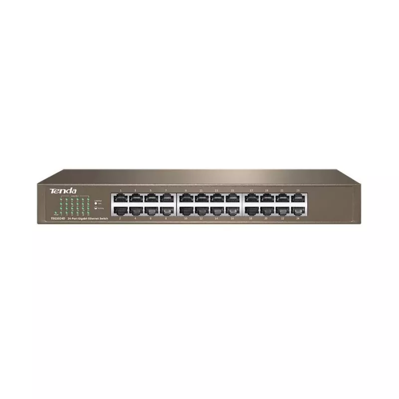 Mittehallatav kommutaator TENDA TEG1024D 24-pordiline Gigabit Ethernet, 48 Gbps, 8000 MAC tabel, sinine