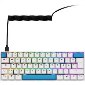 Sharkoon SGK50 S4 klaviatuur Kodu USB QWERTZ Saksa Valge 60% RGB LED
