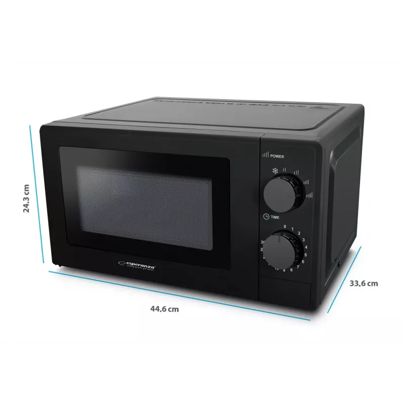 Solo mikrolaineahi ESPERANZA ESTOFADO — 20 L, 700 W, 5 võimsustaset, 24,5 cm pöördalus, must
