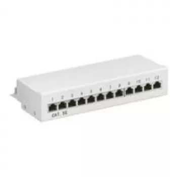 Wentronic Goobay CAT 5e Mini/Desktop Patch Panel, 12 Port, hall - STP Shielded, hall (93041)