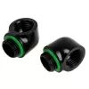 Adapter 90° G1/4 tolli isane G1/4 tolli emasele, BitsPower Touchaqua, 2-pack, must