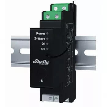Shutter control Shelly Wave Pro Shutter, must, plastkorpus, 110–240 V AC, 50–60 Hz, 0,3 W, 19×69×94 mm