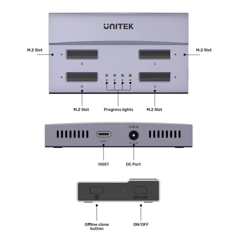 Docking station USB4 4-bay M.2 SSD