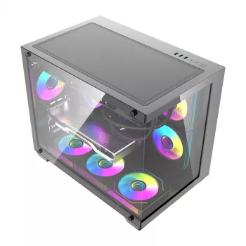 Arvutikorpus DarkFlash B275 PRO (must) koos 6 kaasasoleva jahutusventilaatoriga