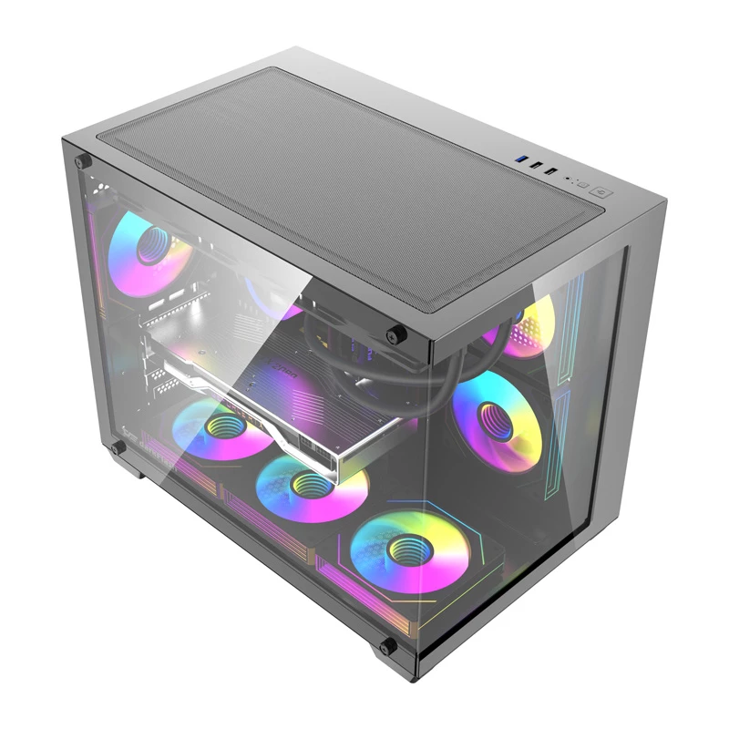 Arvutikorpus DarkFlash B275 PRO (must) koos 6 kaasasoleva jahutusventilaatoriga