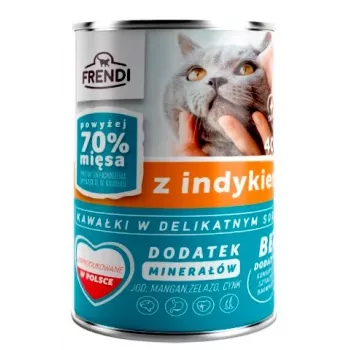 FRENDI kalkunitükkidega õrnas kastmes - märg kassitoit - 400g