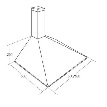 Seinale paigaldatav õhupuhasti AKPO WK-5 SOFT 60 — 600×500 mm, roostevabast terasest korpus, alumiinium/süsinik rasvafilter, 156 m³/h