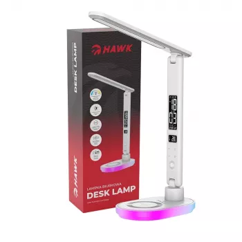 Lauaamp Hawk HW-LAMP03 Valge RGB — reguleeritav LED-lauaamp RGB-valgustusega