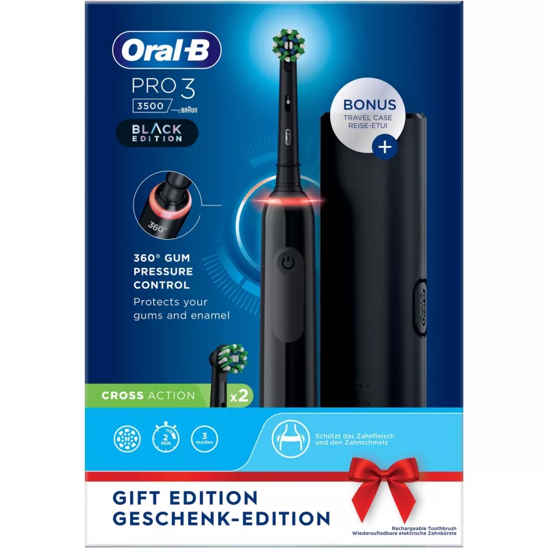 Oral-B Pro 3 3500 täiskasvanute pöörlev hambahari Must