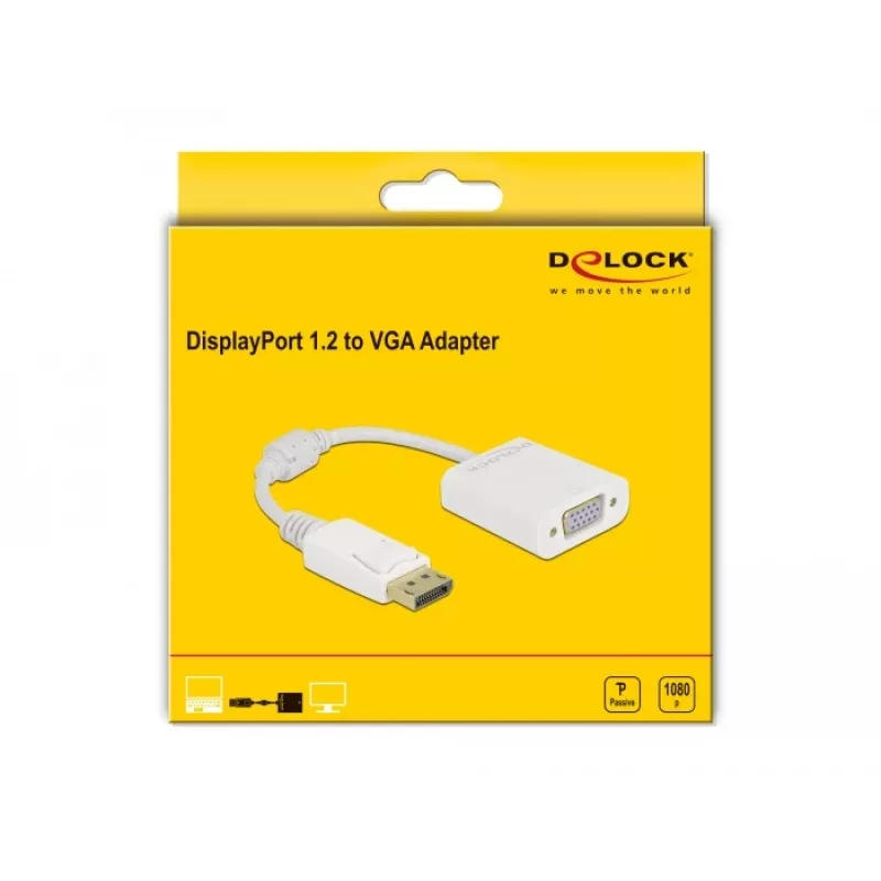 Adapter DisplayPort 1.2 isane VGA emasele DeLOCK 61007