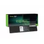 Aku roheline Cell DE93 DELL Latitude E7440 jaoks, Li‑Ion 7,4V 4500mAh, 4 elementi, must