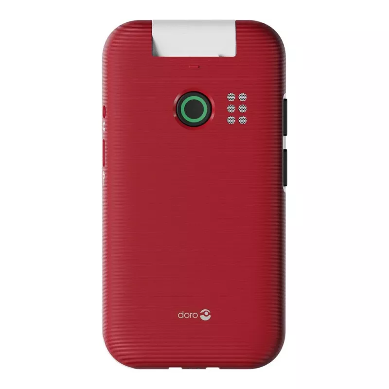 Funktsioonitelefon Doro Leva E22 karpkujuline, 2,8-tolline (7,11 cm) ekraan, üks SIM, 0,3 MP kaamera, 1150 mAh, 127,8 g, punane/valge