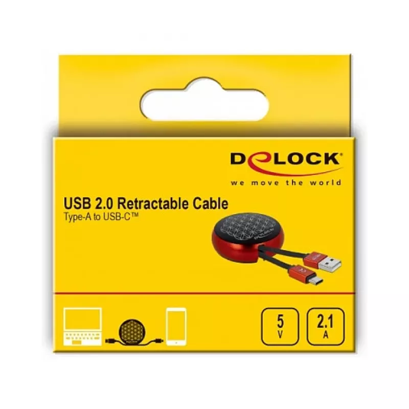Sissetõmmatav kaabel DeLOCK USB 2.0 Type-A to USB-C™ 85819
