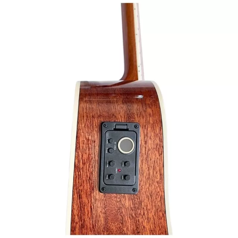 Elektroakustiline kitarr V-tone VEAG1 CE 4/4 Wood — täissuuruses dreadnought, cutaway, kuusepealispuu, mahagonist selg ja küljed, sisseehitatud eelvõimendi