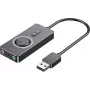 Väline USB 2.0 helikaart Vention CDRBF — 16-bitine, 44,1–48 kHz, USB-toitega, 1 m kaabel, sisend-liin/väljund-liin