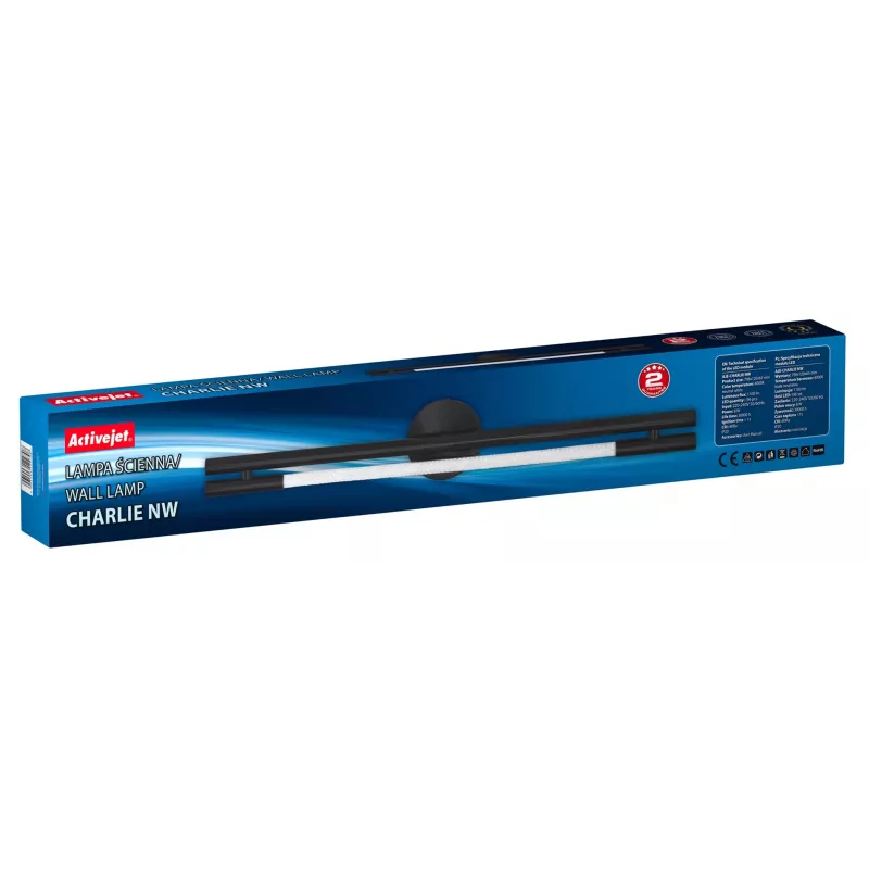 LED seinavalgusti ActiveJet AJE-CHARLIE NW, 1100 lm, 4000 K, 8 W, must, 798×120×65 mm