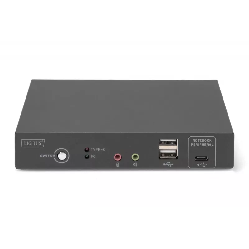 DIGITUS DS-12901 - KVM-/Audio-/USB-lüliti - 4K 30 Hz, USB-C/USB/HDMI-sisend, HDMI-väljund, Võrk