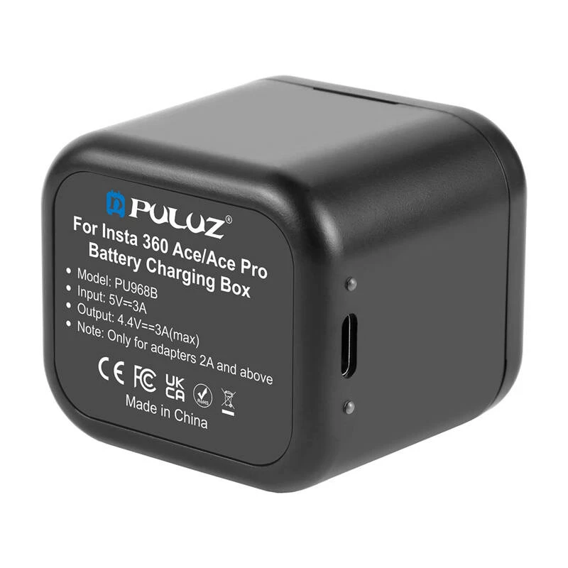 Puluz laadija ja mälukaardi ümbris Insta360 Ace / Ace Pro / Ace Pro 2 PU968B — hoiustamis- ja laadimistarvik
