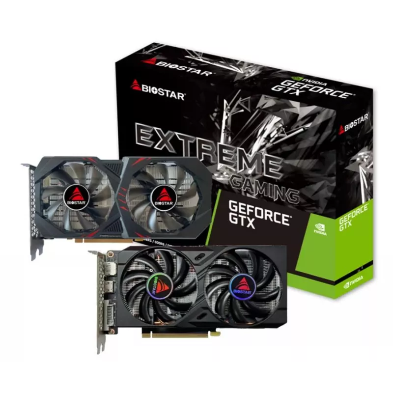 Graafikakaart BIOSTAR GeForce GTX 1660 Ti — 6 GB GDDR6, 192-bit, PCIe 3.0, kahe ventilaatoriga