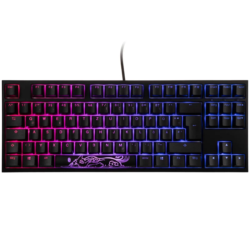 Ducky One 2 RGB TKL klaviatuur mängimiseks, USB, saksa, must