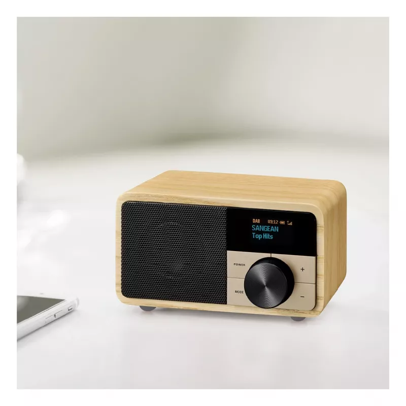 Lauaraadio Sangean DDR-7 Natural Wood FM AM Bluetooth, puidust korpus, FM/AM tuuner, Bluetooth-heli