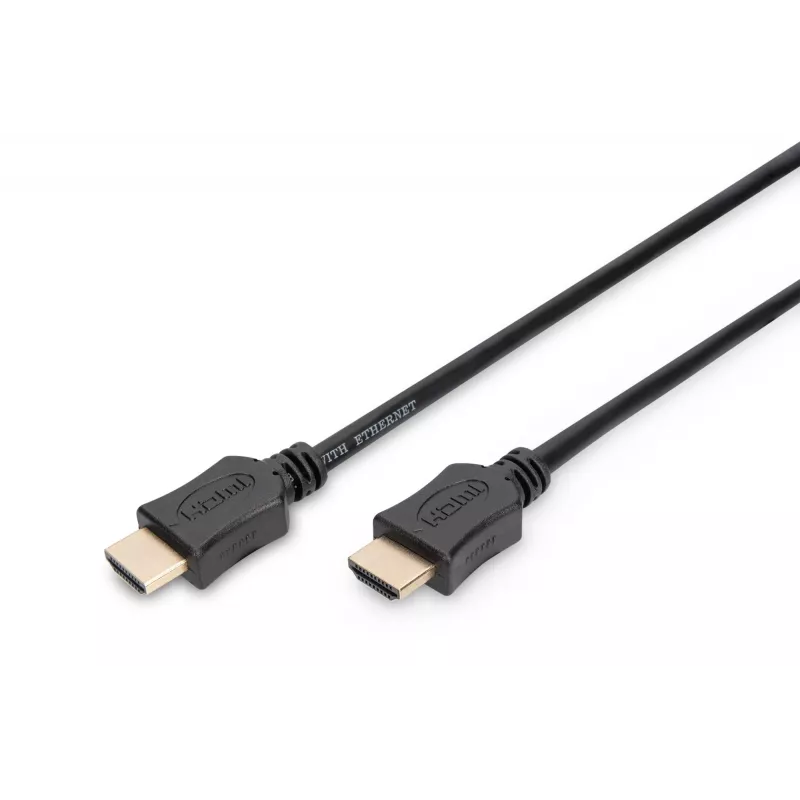 Assmann HDMI High Speed ühenduskaabel. tüüp A M/M. 10,0 m. Ethernetiga. endine HDMI 1.4. UL. must. kuldne (AK-330107-100-S)