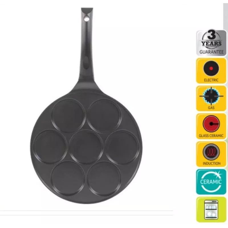 Pannkookide pann LAMART LT1293, alumiiniumist mittenakkuva kattega, 27 cm läbimõõt