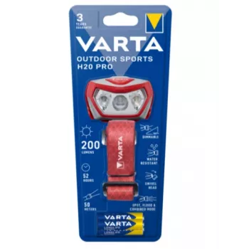 Peavoolupatarei Varta Outdoor Sports H20 Pro hall punane