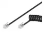 Wentronic Goobay telefonitoru spiraalkaabel CCA (vaskkattega alumiinium), must, 7 m – RJ10-pistik (4P4C) RJ10-pistikule (4P4C) (68003)