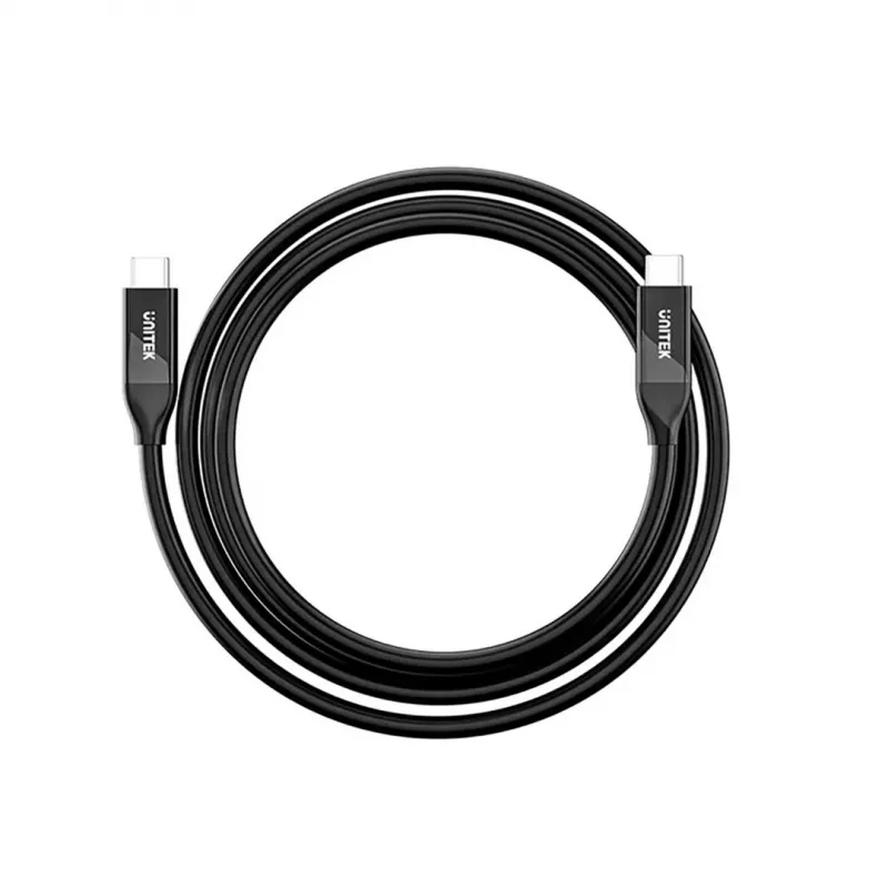 USB-C kaabel Unitek C14100ABK01-2M — 2 m, 100 W toiteedastus, 40 Gbps andmeedastus