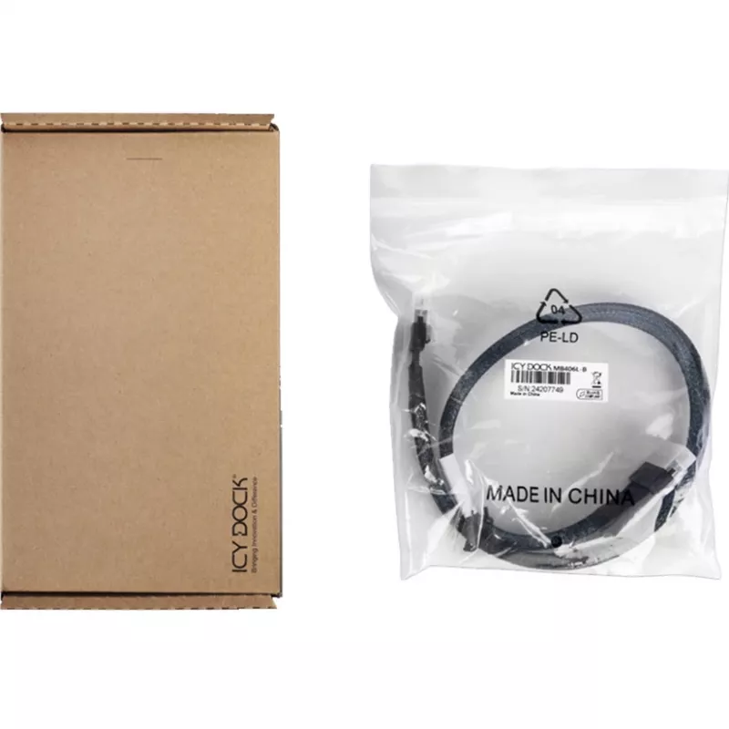 ICY DOCK - MB4026L-B - SlimSAS 4i SFF-8654 OCuLink 4i SFF-8611 kaablini – 0,5 m