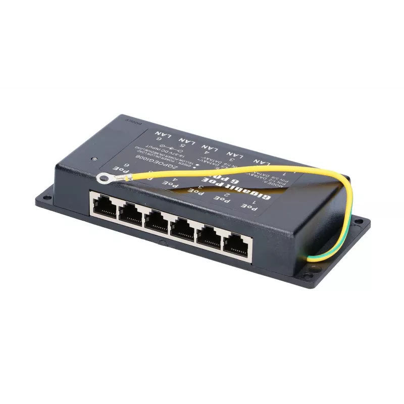 PoE-sisestaja Extralink Gigabit 6 porti 6x 1000Mb/s RJ45