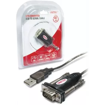 UNITEK Y-105 jadakaabel must 1,5 m USB Type-A DB-9