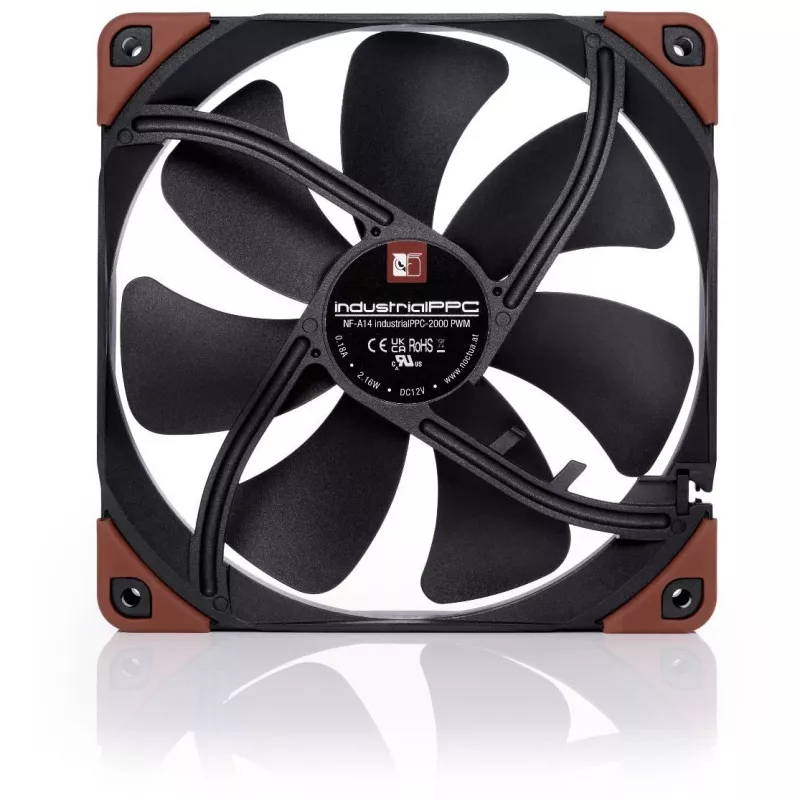 Noctua NF-A14 INDUSTRIALPPC-2000 PWM ventilaator, 140x25 mm, 12V, PWM, 500–2000 RPM, 182.5 m³/h, IP52, SSO laager